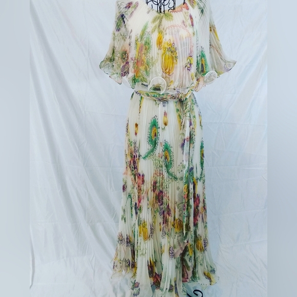 Authentic Vintage 1970s Jack Bryan long chiffon Maxi dress. - Picture 1 of 1